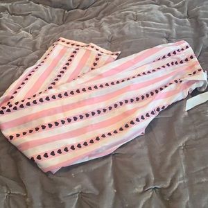 NWT VS pink striped satin pajama pants , tie waist size XS